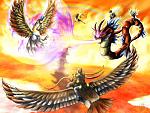 Bunch of Pokes in the sky battling Shiny Ho-oh yeah you know... Badassery...